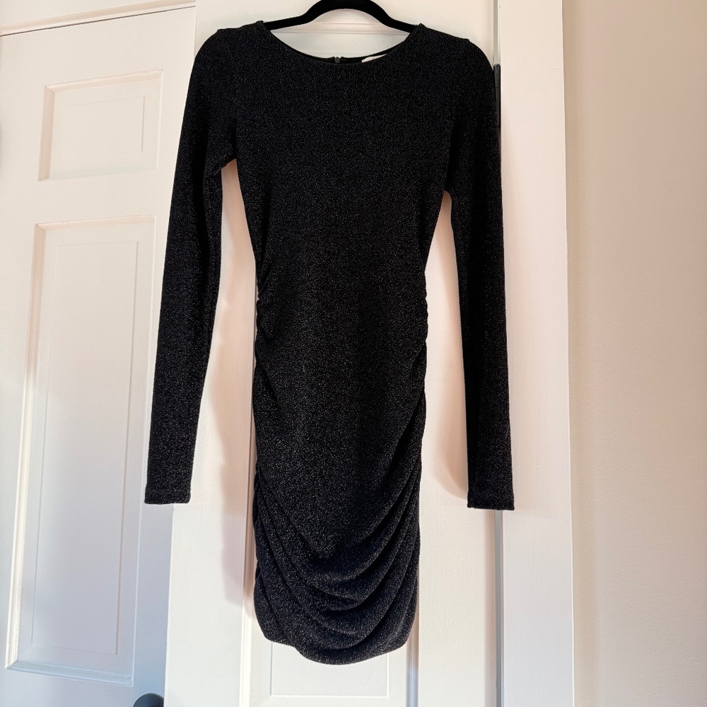 Lavender Brown black shimmer mini dress